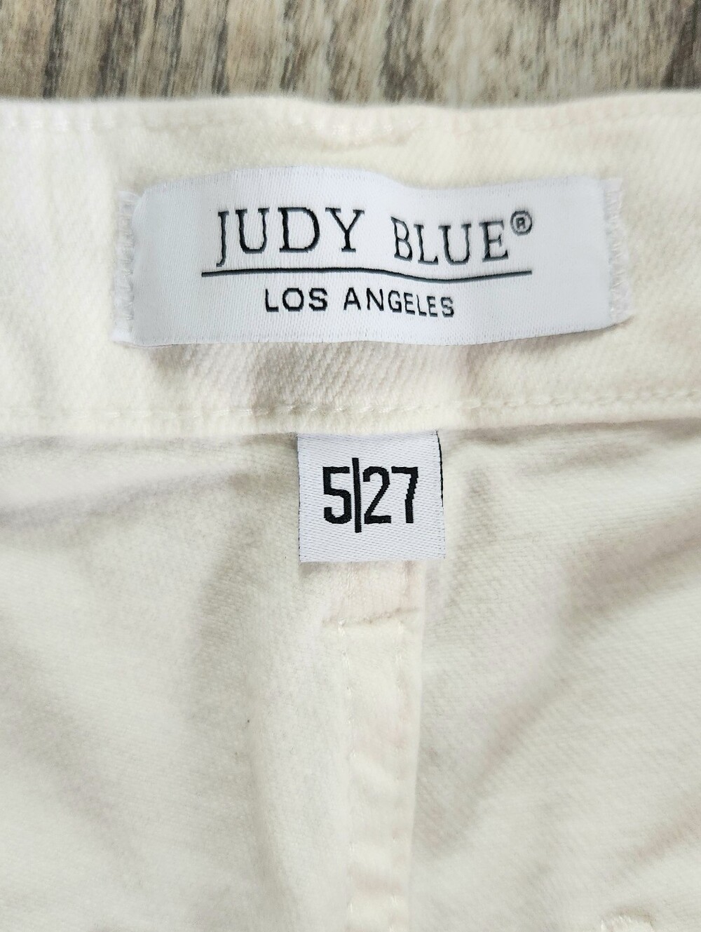 Judy Blue White Weekender Jean Utility Porkchop Pocket 5 27x30 Tie Waist Stretch - Picture 8 of 15